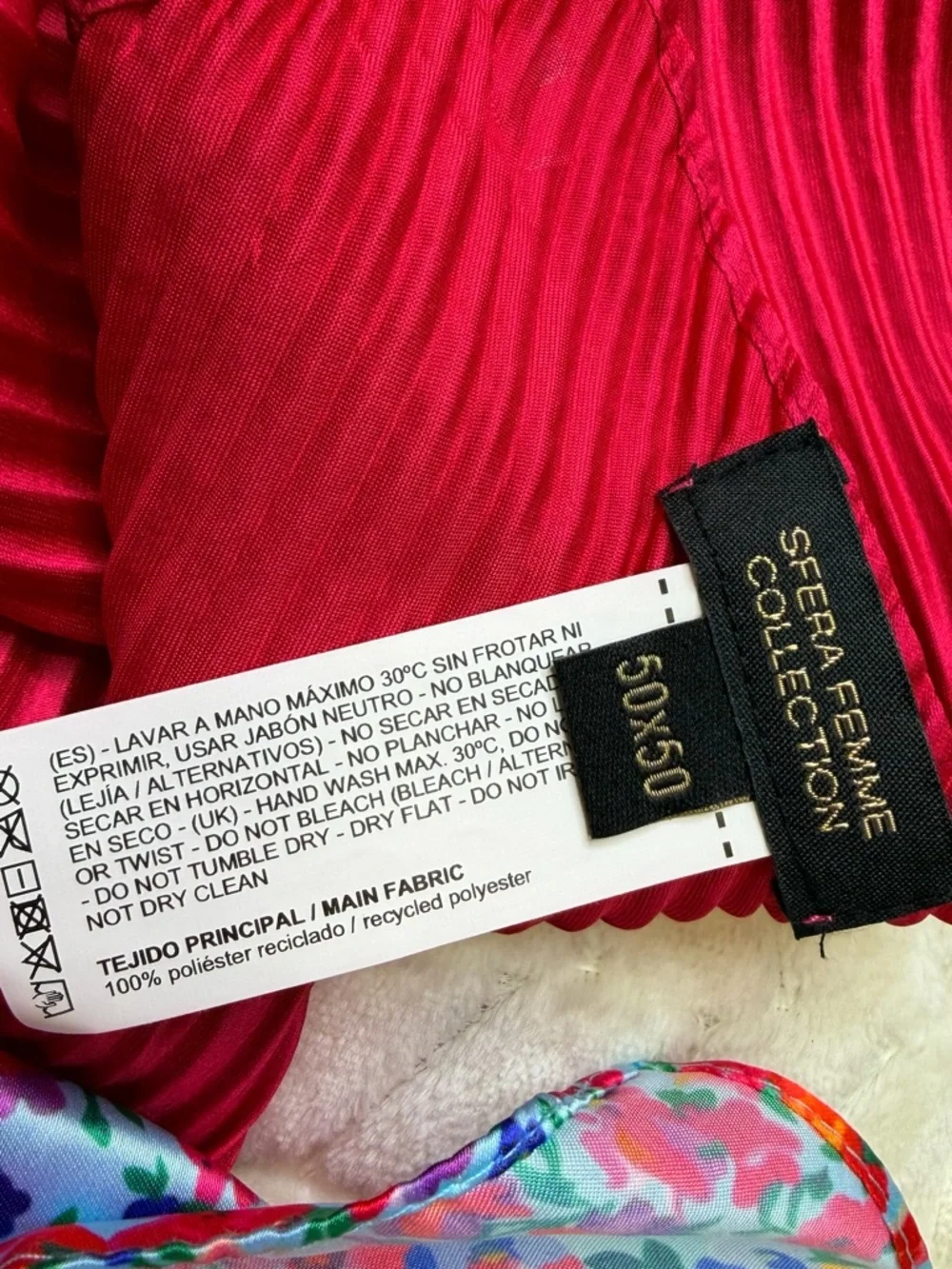 Elegant Bright Floral & Ruby Red Silk Scarves - Double Pack - Picture 6 of 14